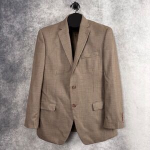 Lauren Ralph Lauren Men's Beige Plaid Silk Wool Blend Sport Coat Blazer Size 40R